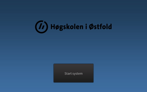 Bilde som viser "Start system" skjermen på styringspanelet