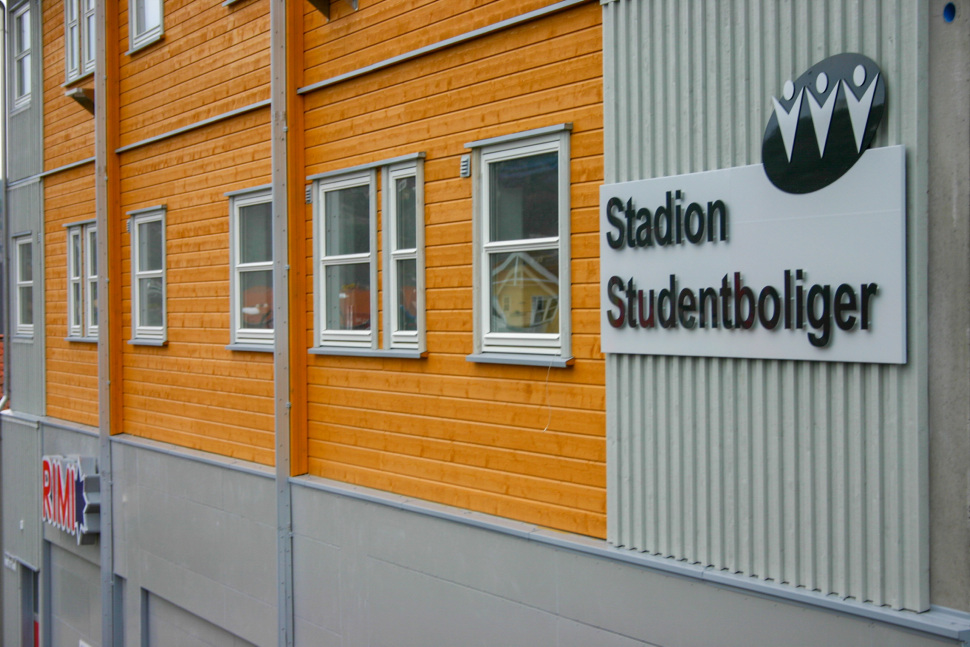 Fasaden Stadion Studentbolig. Foto. 