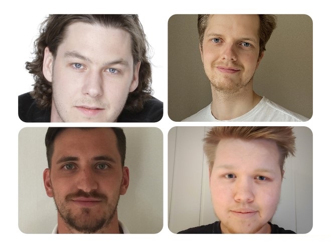 Profile picture of the four project members. 
