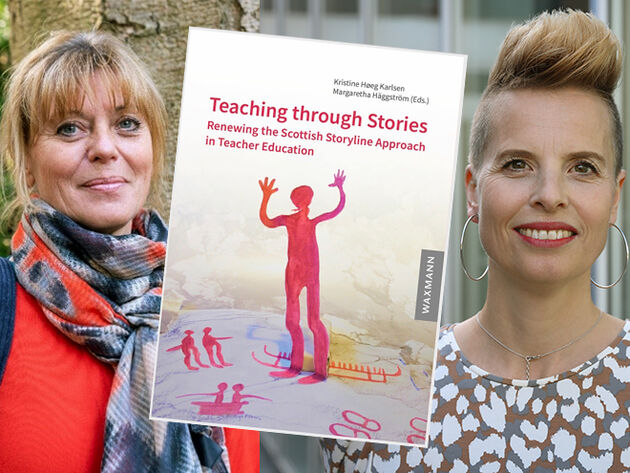 Bildet viser to kvinnelige forskere og deres nye bok om Storyline.